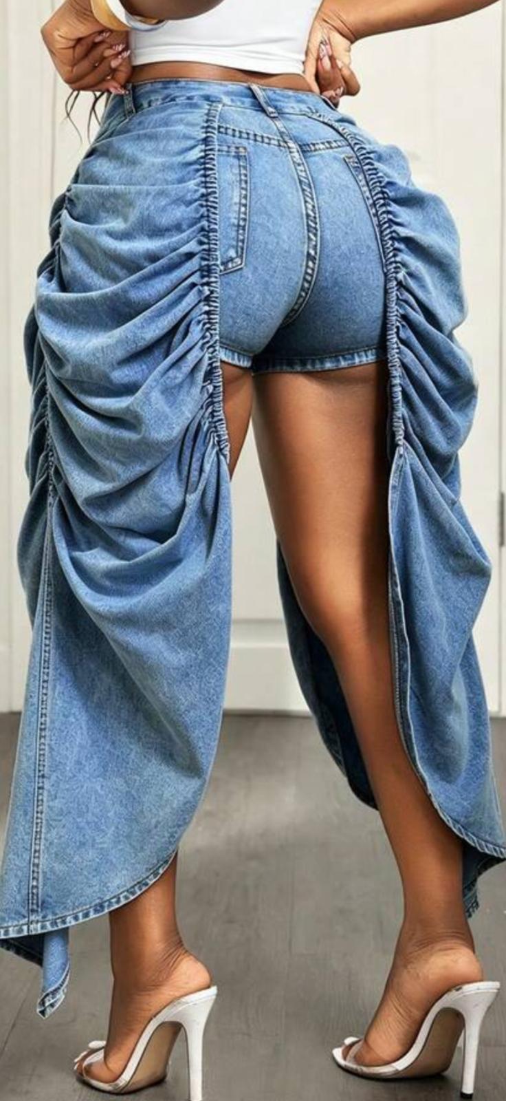Tempt Me Ruched Denim Pants