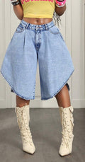 Denim Flow Bermuda Jeans