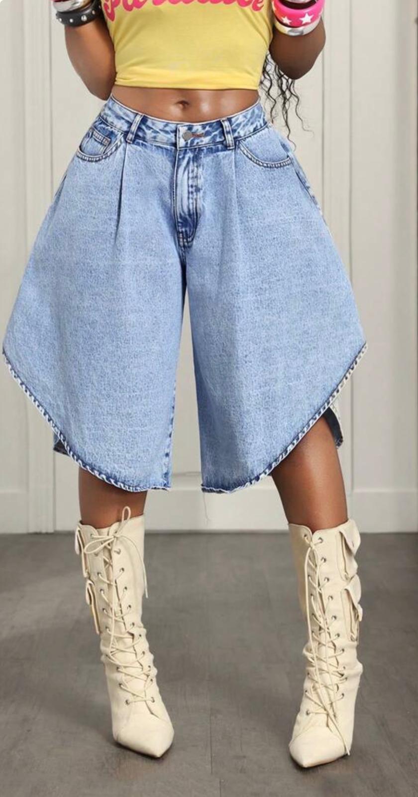 Denim Flow Bermuda Jeans