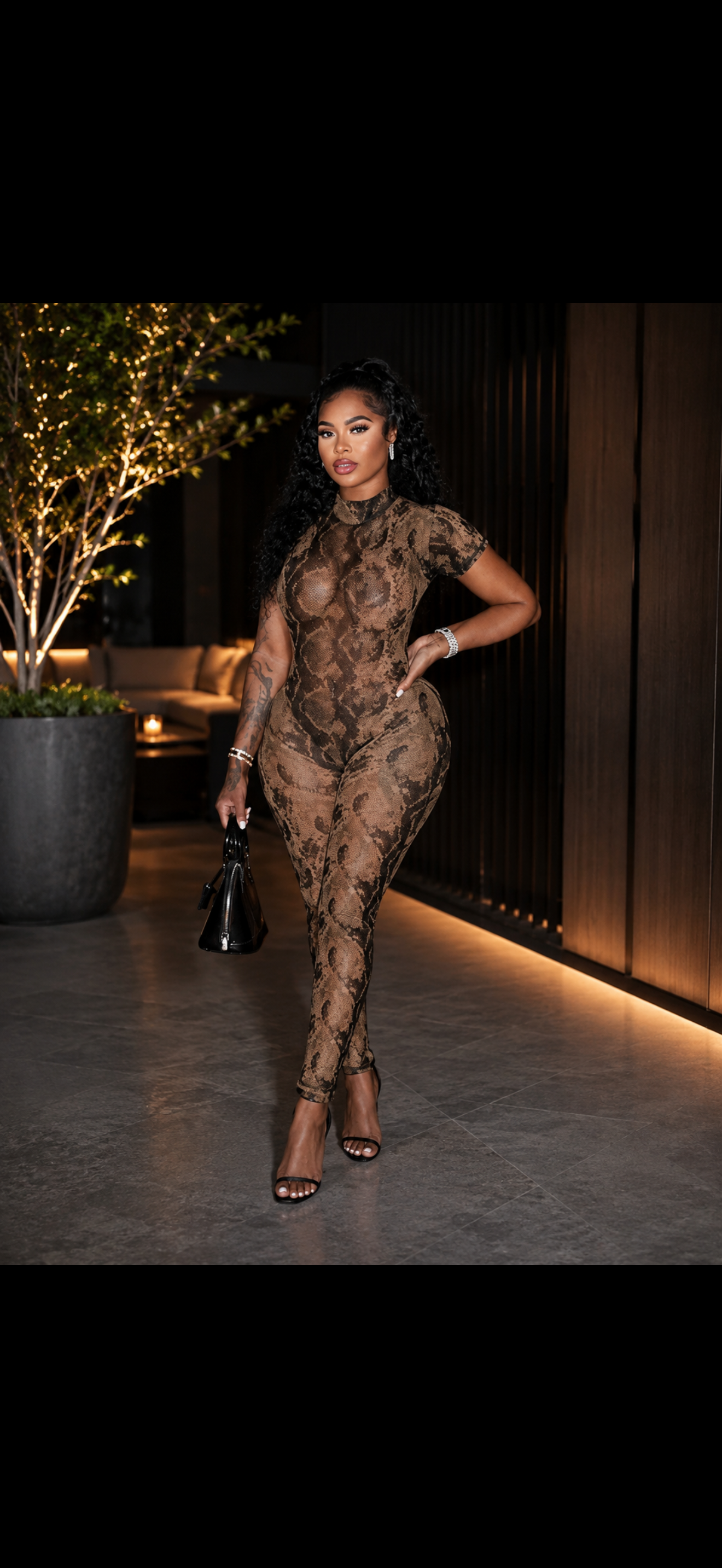 Snakeskin Print Jumpsuit